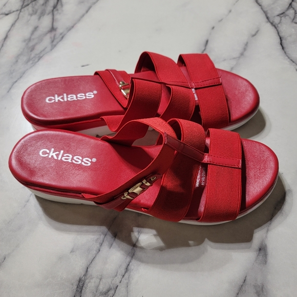 Cklass Open Toe Women's Red Slip On Shoes Estilo 701-74 Size 9 - Picture 7 of 7